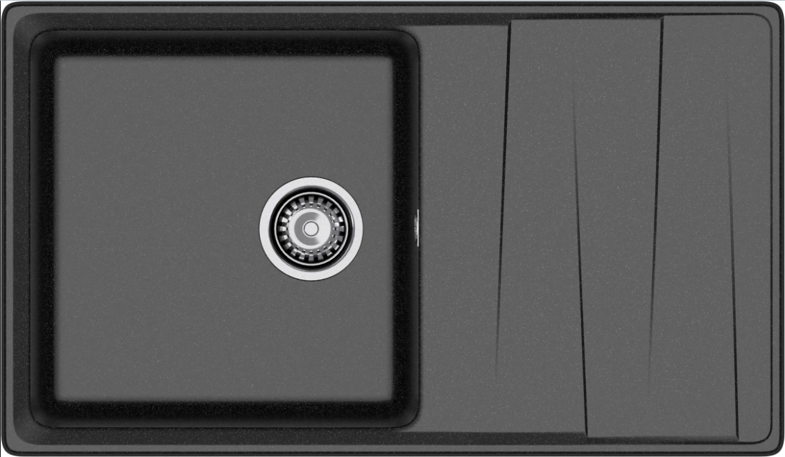 Мойка LEVEL 860L Черный 860х510х200мм прямоугольный 1 чаша GranFest GF-LV-860L черный 