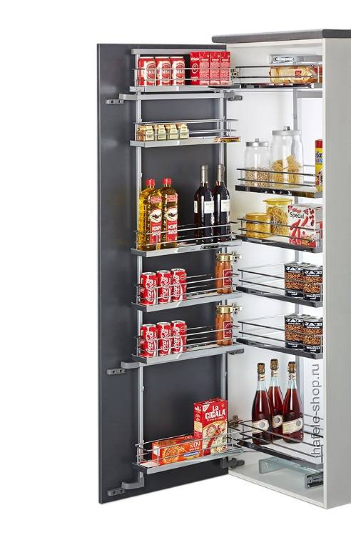 Выдвижная колонна 600 мм донное крепл. / к фасаду Хром с доводчиком 548.86.927 Hafele 