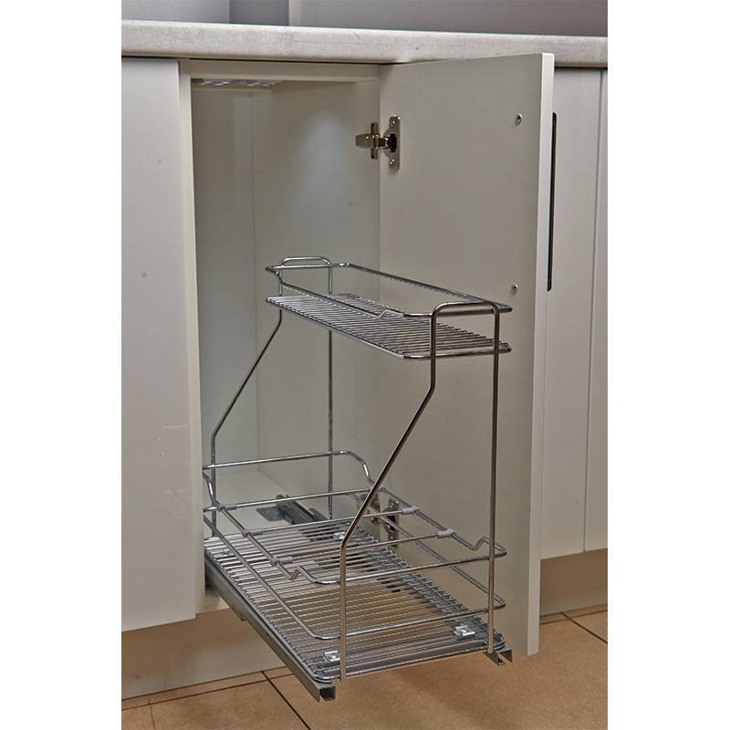 Бутылочница 2 яруса 300 мм донное крепл. хром с доводчиком 549.35.423 Hafele