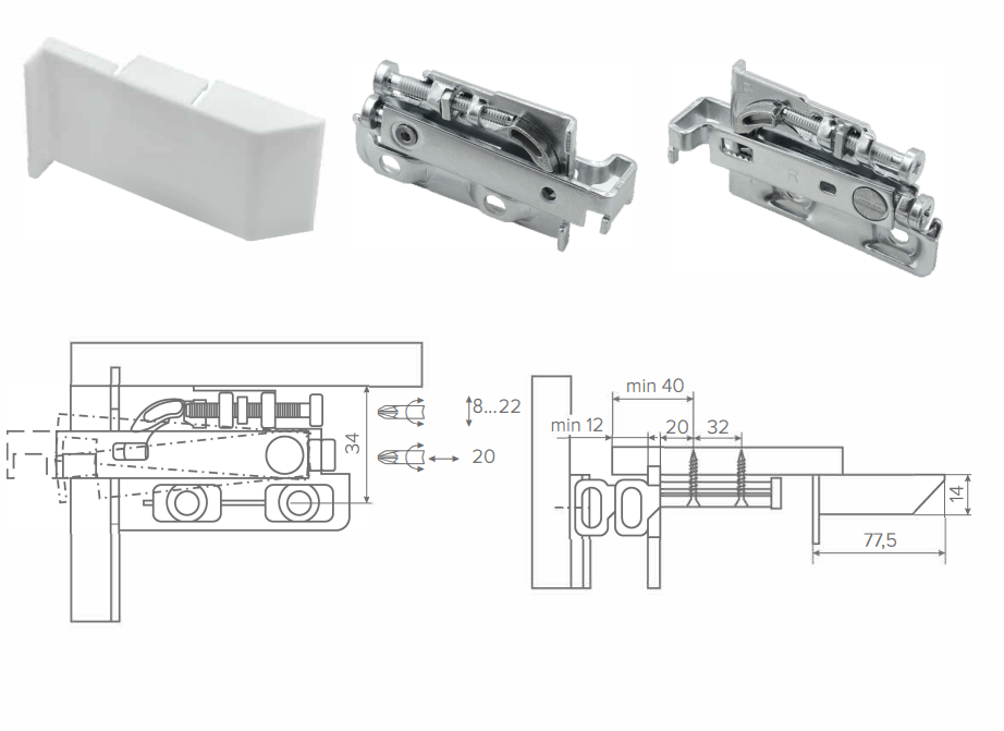 07.0701 Навес AQ Hold 01 Правый Под саморезы AQ 