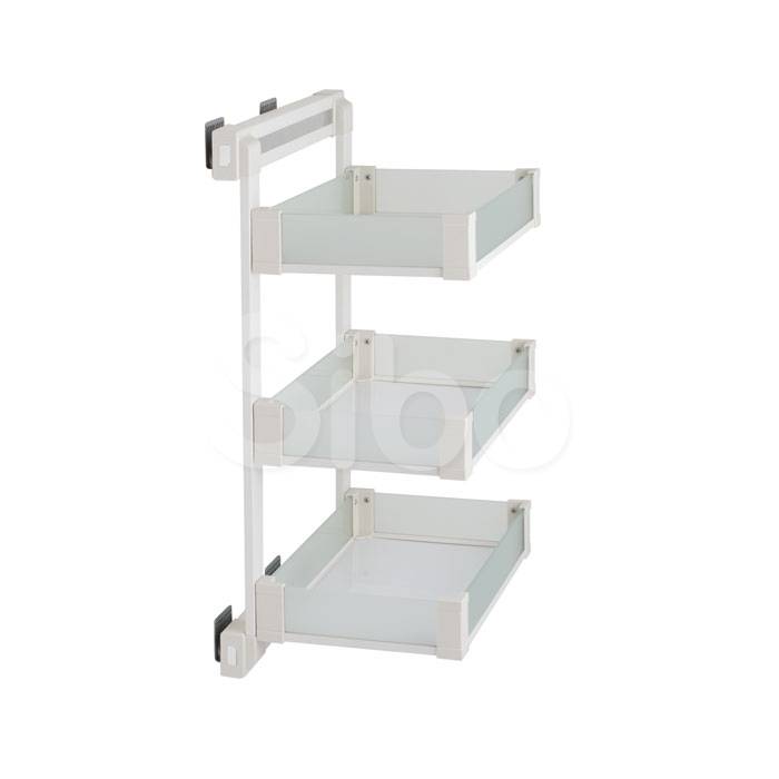 Выдвижная рама со стеклянными корзинами, 3 уровня, 355х468х750, с доводчиком 400 SB-BK-K3/D/L/E