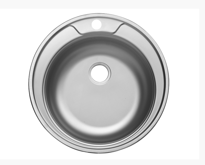 Мойка Фаворит - Матовая 500х500х165мм круглый 1 чаша 0,6 (малый слив) БЕЗ СИФОНА UKINOX FAD500 ---6K