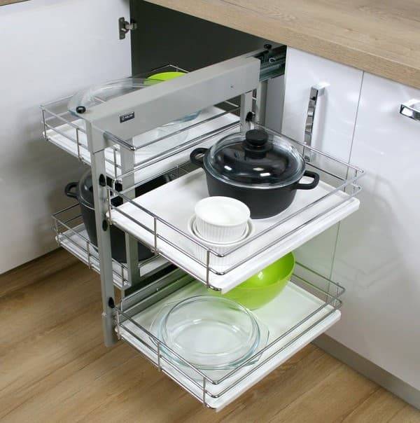 Магический уголок 1 000 мм бок. крепл. правое Хром/белая WE30.0004.08.374 REJS 