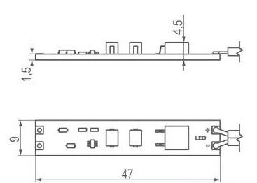 15.0406 Сенсорный выкл. диммируемый встраиваемый в профиль  12/24V / 60/120W  AQ 