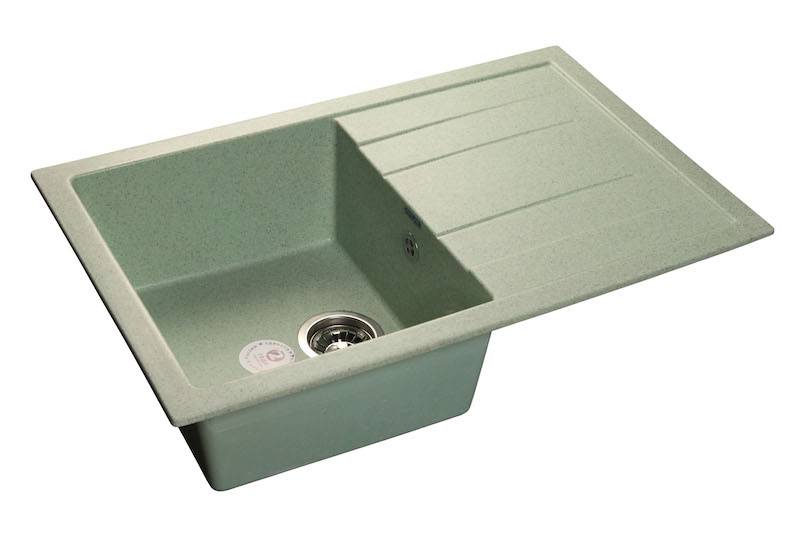Мойка QUADRO - Салатовый 780х500х200мм прямоугольный 1 чаша GranFest Q-780L салатовый 
