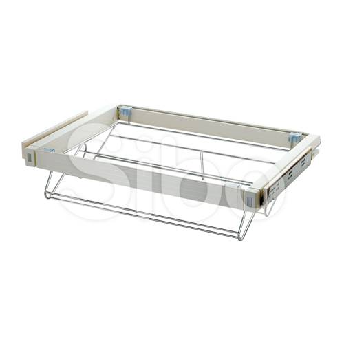 Выкатная корзина 550-650х150мм с доводчиком (слоновая кость) 600 SB-K/M600/D