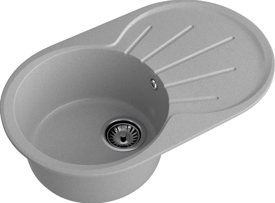 Мойка RONDO - Серый 750х460х200мм овальный 1 чаша GranFest R-750L серый 