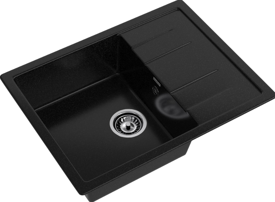 Мойка QUADRO - Черный 650х500х200мм прямоугольный 1 чаша GranFest Q-650L черный 