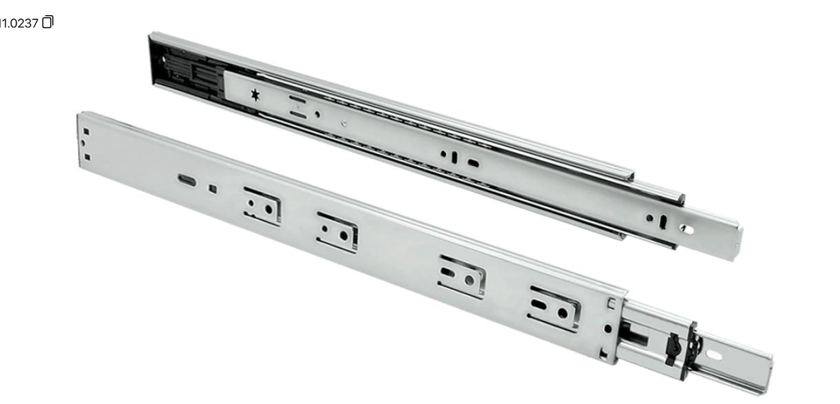 11.0237 Шариковые направляющие до45кг P2O полного выдвижения 45х500 мм б/доводчика AQ