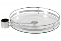 Полка выносная стеклянная на трубу d=50 хром (9062) Германия 