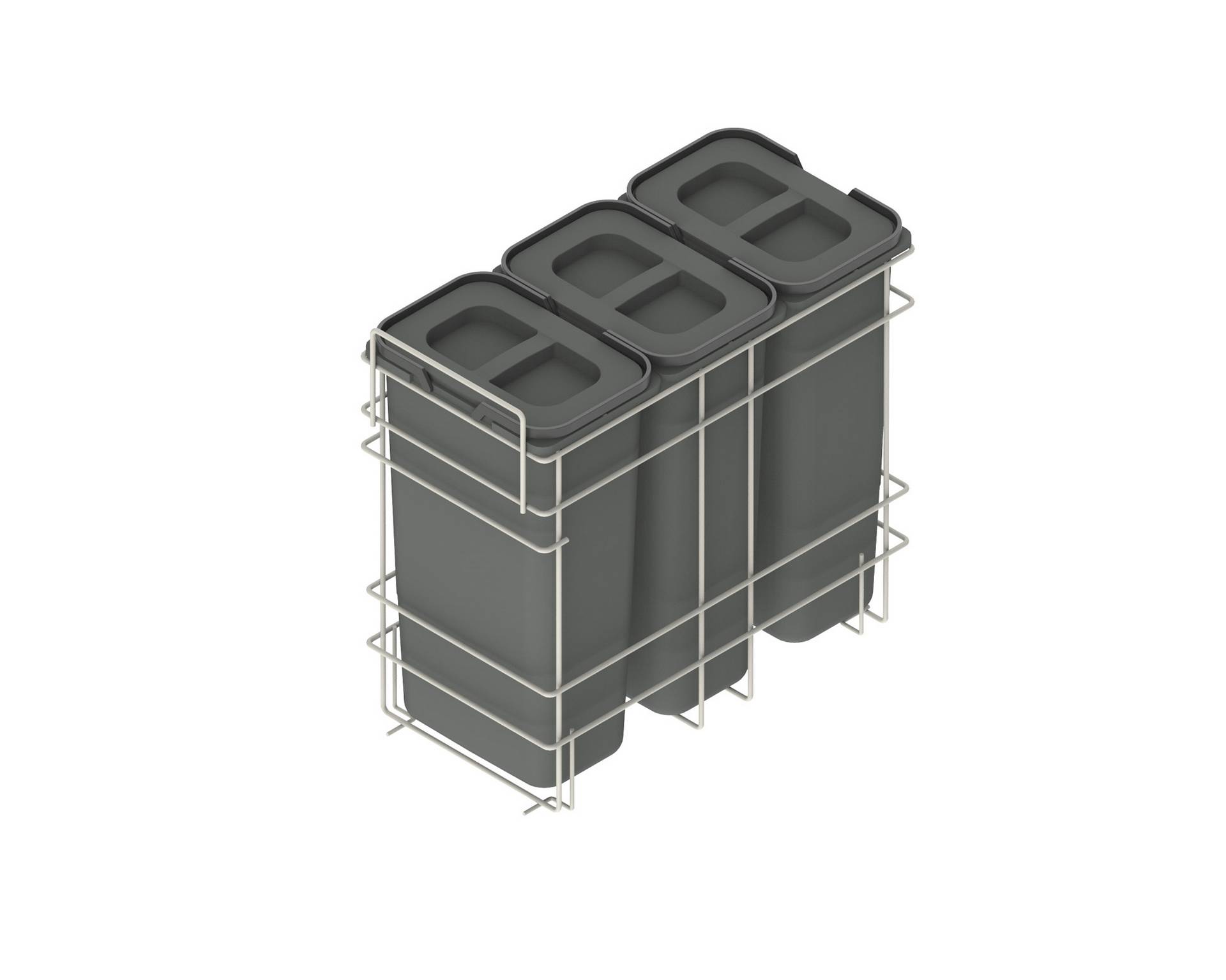 Система мусорных ведер Вариант Мульти 300 мм б/выдвижения 3х9л серый REJS WE29.0130.05.549 