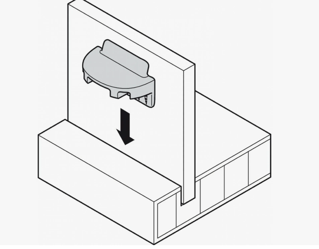 Фиксатор задней стенки Hafele 260.09.560 для монтажа в паз серый 