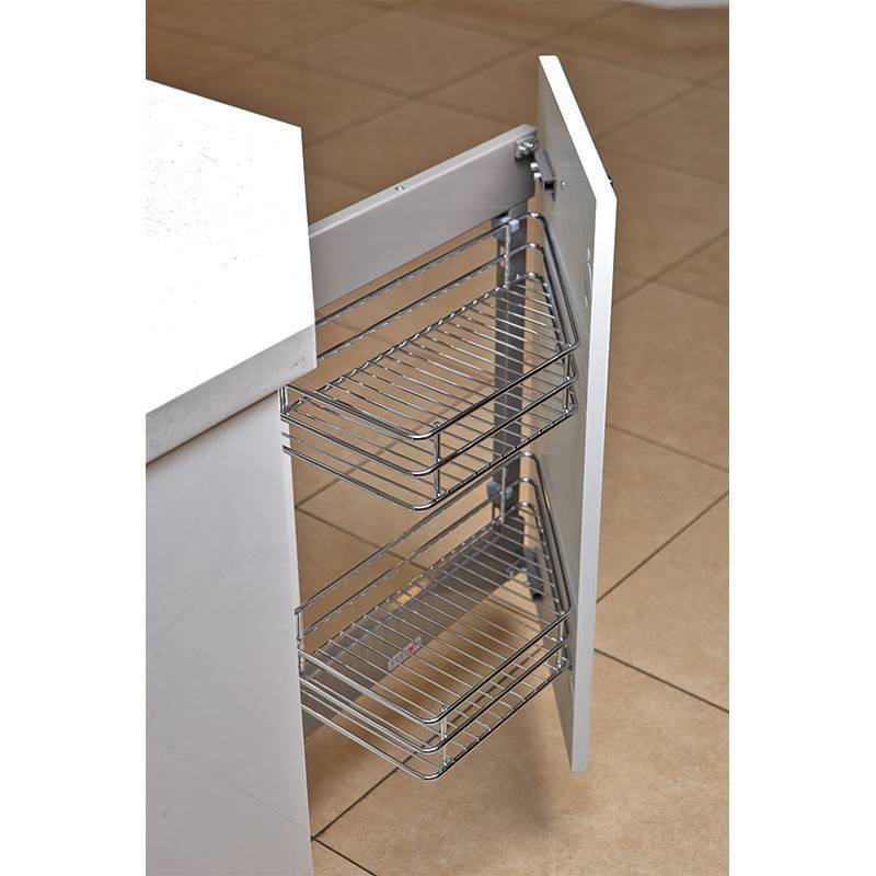 Бутылочница 2 яруса 200 мм бок. крепл. правый хром 548.07.221 Hafele