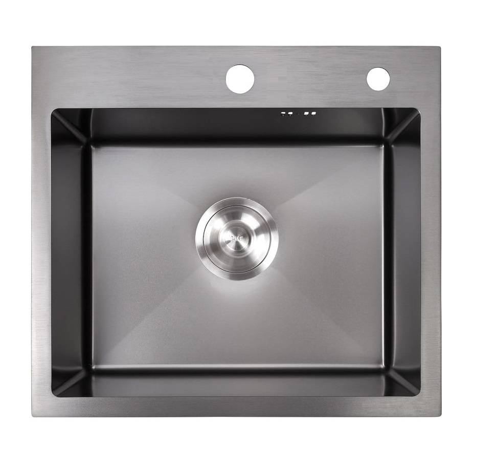 Мойка Amalet - Графит 500х450х203мм прямоугольный 1 чаша 1,2мм с сифоном Amalet 50*45 GR 