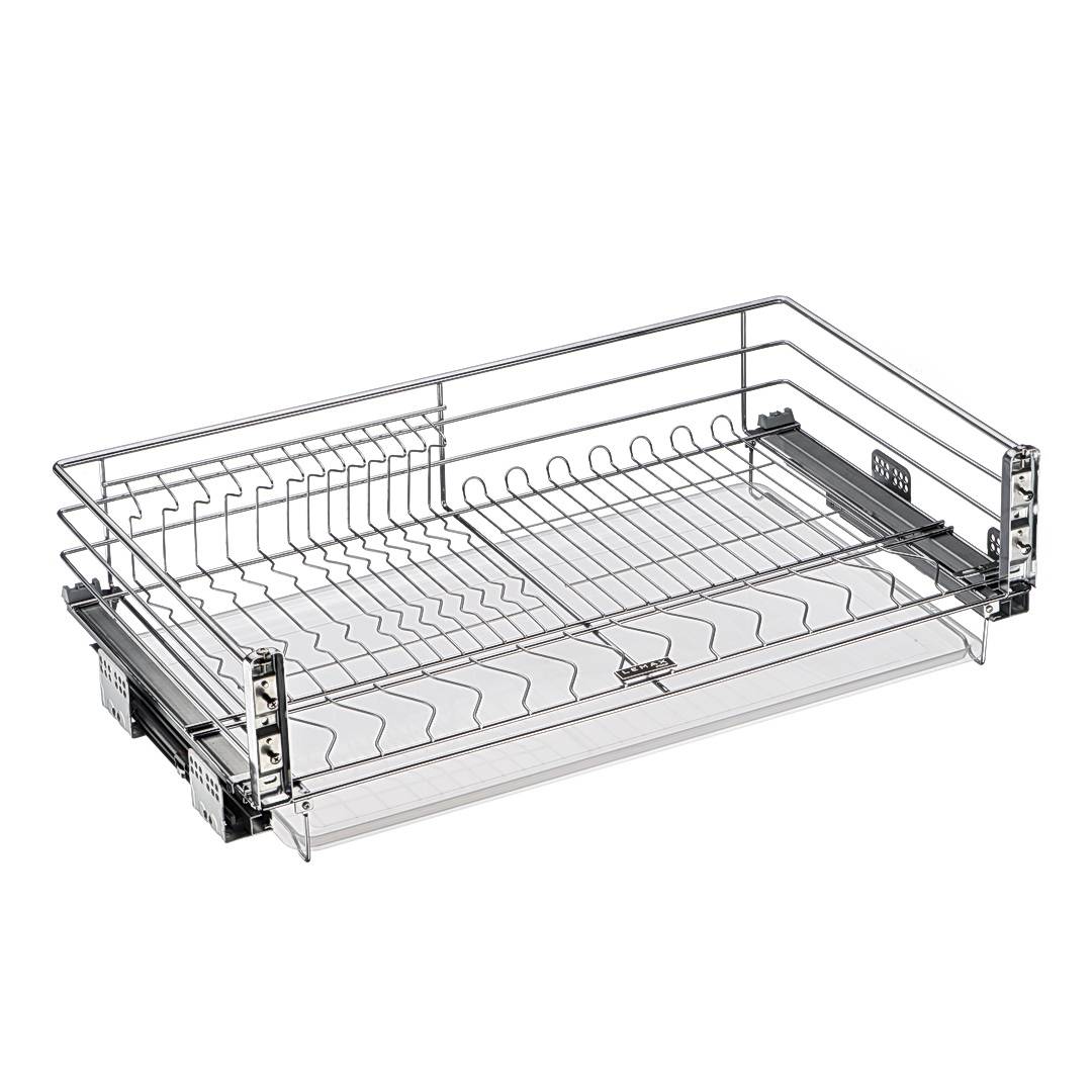 Сушка-корзина 800 мм бок. крепл. / к фасаду Хром с доводчиком SND-02-800 Lemax 