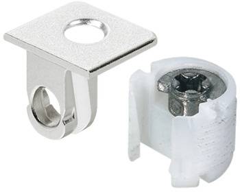 Полочный фиксатор TAB V 16 никель для плит от 16 мм 263.64.536+263.60.538 Hafele