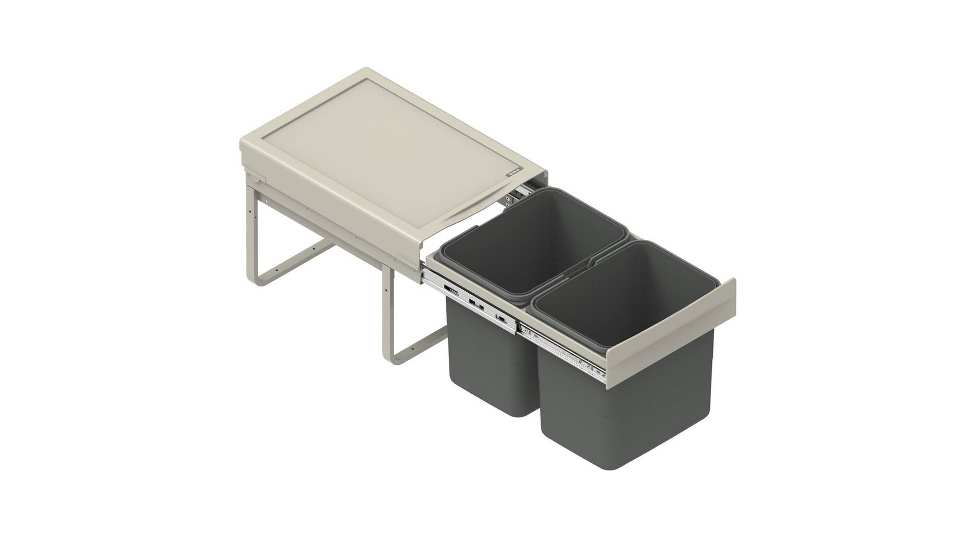 Ведро для мусора  выдвижная с доводчиком 2x15л серый REJS WE14.3258.05.549 