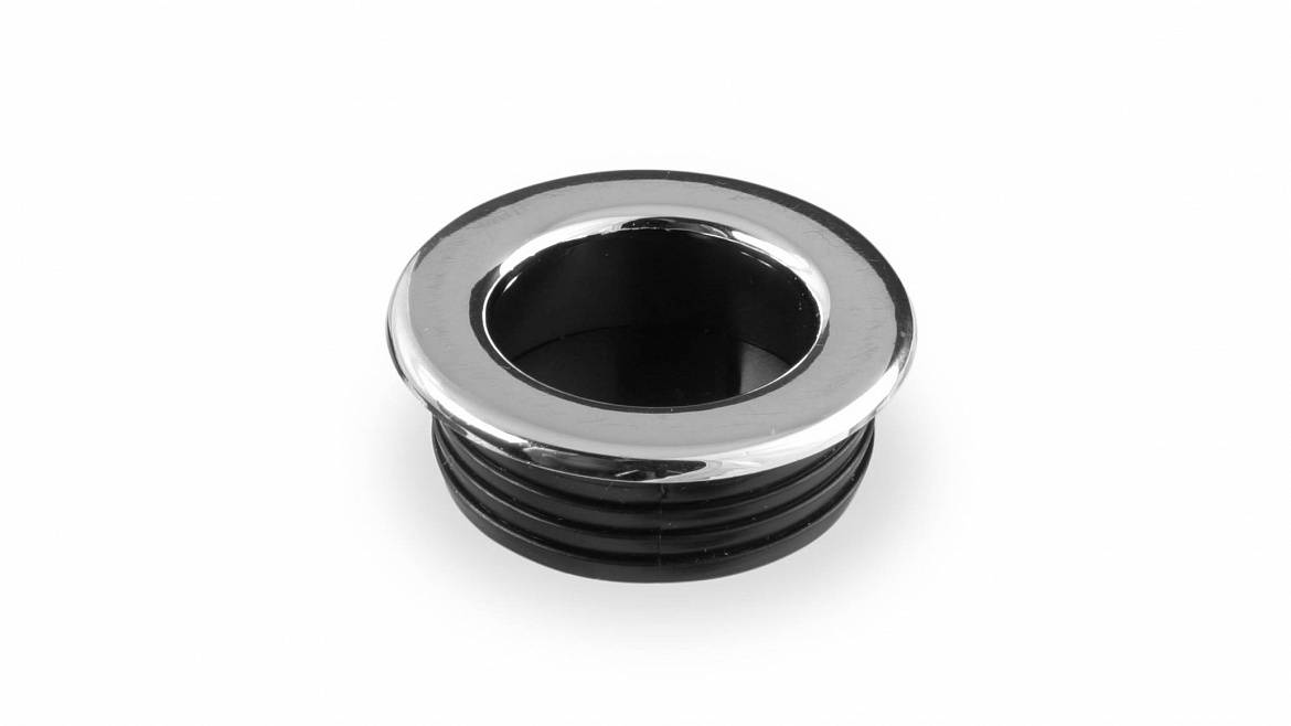 R-03 Ручка врезная 35 мм Никель (хром)/черный Пластик Валмакс