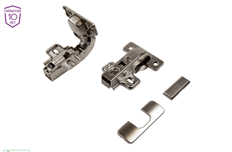 08.0105 Петля  ФП 90 гр. AQ clip-on б/пружины P2O никель +планка 