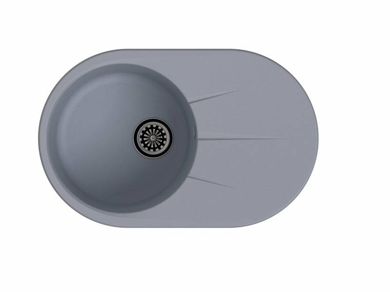 Мойка Rund 50F Серый металлик 750х480х200мм овальный 1 чаша Ewigstein 50F 