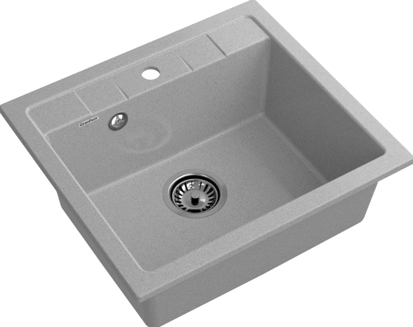 Мойка QUADRO - Серый 560х500х200мм прямоугольный 1 чаша GranFest Q-561 серый 