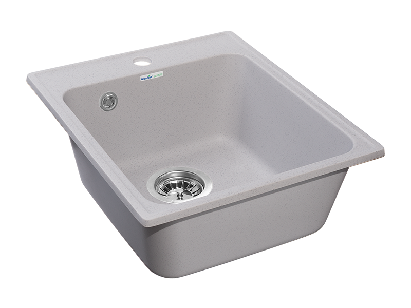 Мойка QUARZ - Серый 420х480х180мм прямоугольный 1 чаша БЕЗ СИФОНА GranFest GF-Z17 