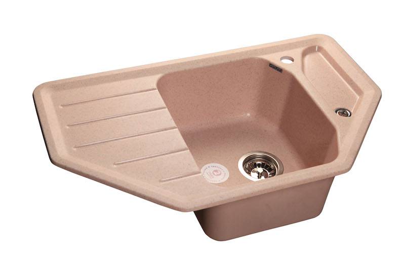 Мойка CORNER - Розовый 800х500х200мм угловой 1 чаша GranFest C-800E розовый 