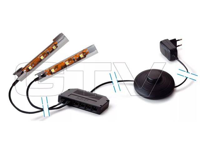 Комплект из 2-ух металлических светодиодных клипс на стекло 3,5х2,8 мм синий 12V 6W GTV LD-2KL3NB-40