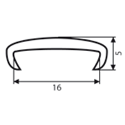 Профиль П-образный с обхватом 16 мм однотонный Малиново-красный