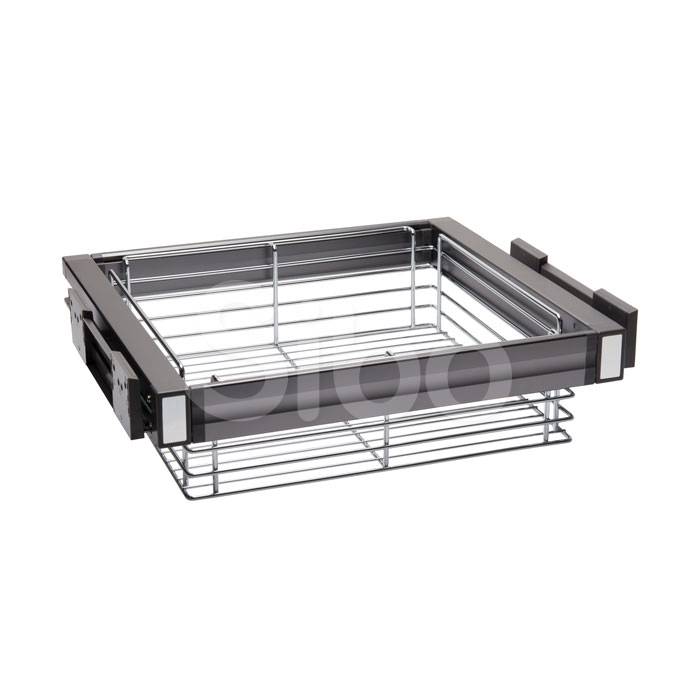 Выкатная корзина с доводчиком платиновая 764-864х158 800 SB-K/M800/D/Р