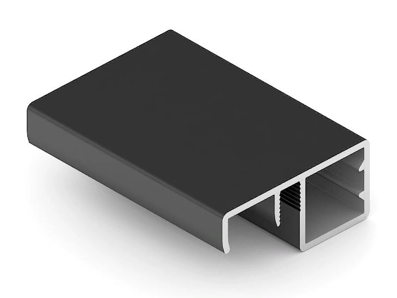 Профиль рамочный узкий с ручкой 718 L=5400 4мм Черный матовый 