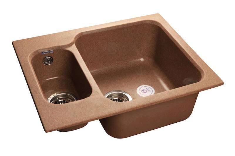 Мойка Эко-М - Терракот 615х500х200мм прямоугольный 1,5 чаши GranFest М-09 терракот 