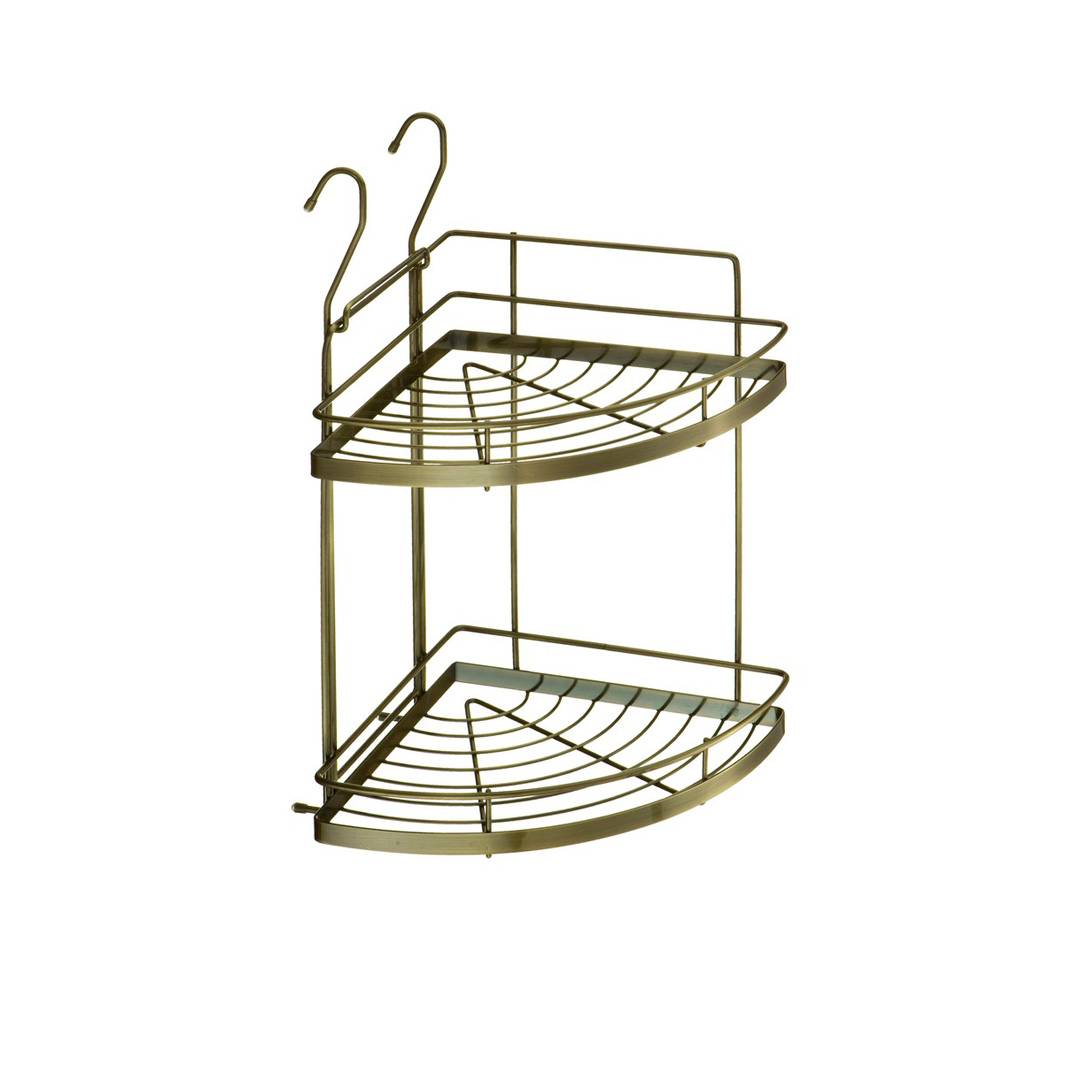 Полка двухярусная угловая малая 240х240х445 мм бронза YJ-G209A BA Lemax