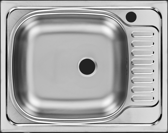 Мойка Классика - Матовый 560х435х155мм прямоугольный 1 чаша Левая 0,6 (малый слив) БЕЗ СИФОНА UKINOX