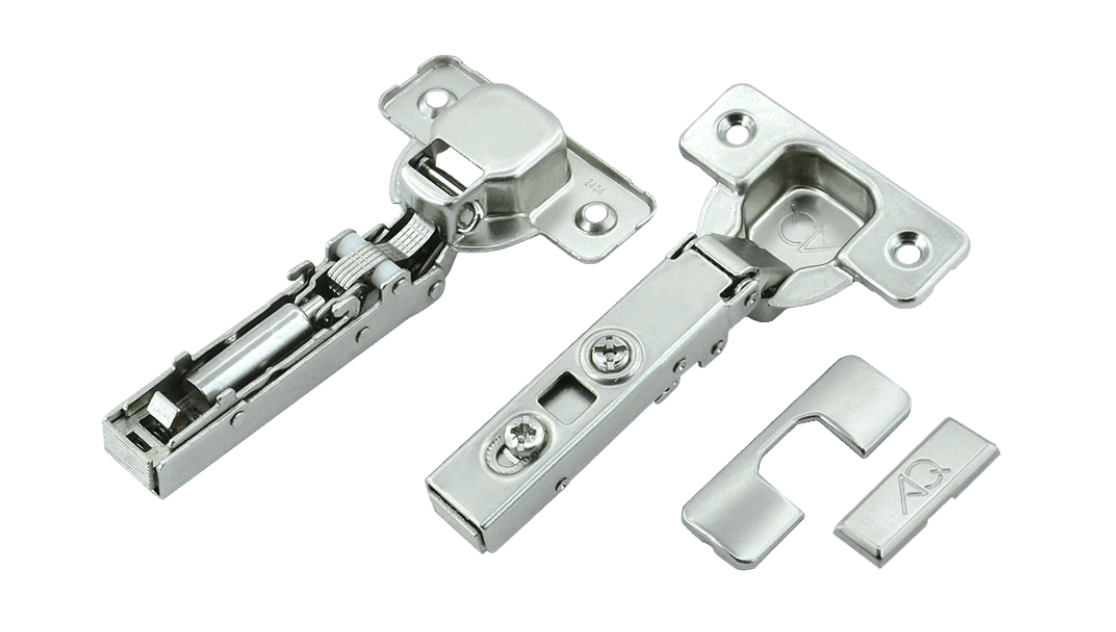 08.0136 Петля 110 гр. Накладная AQ AQ Clip Без монтажной планки с доводчиком Clip-On никель 