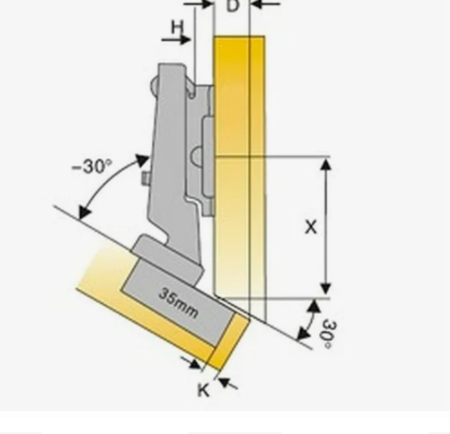 Петля 110 гр. минус - 30 гр. Samet Star Track быстрого монтажа никель 1018072+102611 