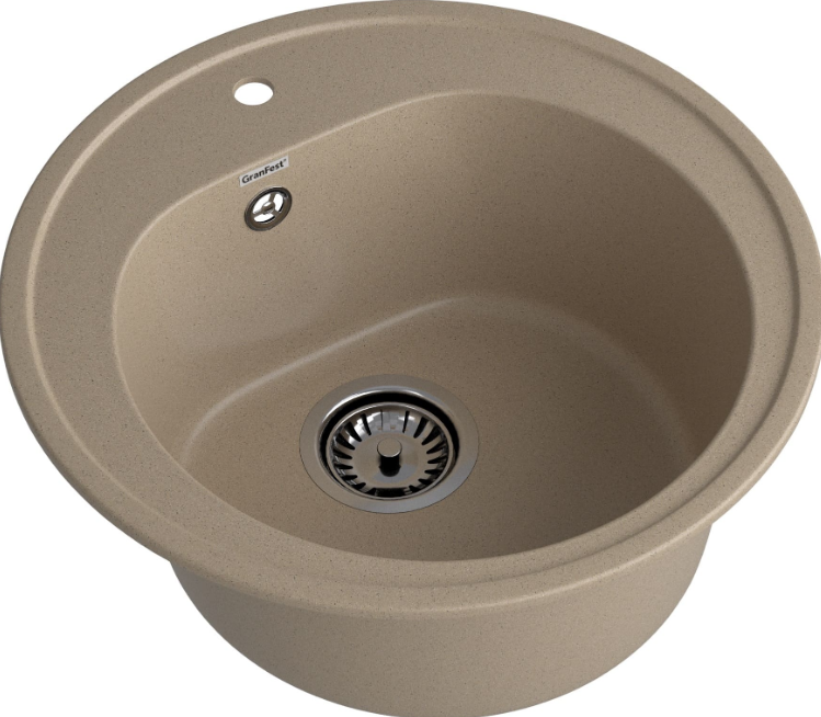 Мойка RONDO - Песочный 510х510х190мм круглый 1 чаша GranFest R-510 песочный 