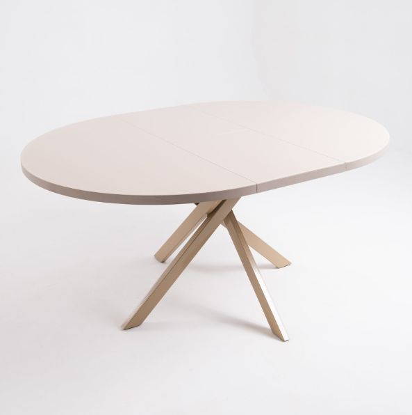 Стол Мантес раздвижной ЛДСП 38мм 1200(1600)х1200х750 мм Капучино/Капучино