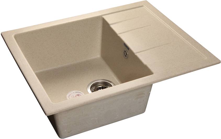 Мойка QUADRO - Бежевый 650х500х200мм прямоугольный 1 чаша GranFest Q-650L бежевый 