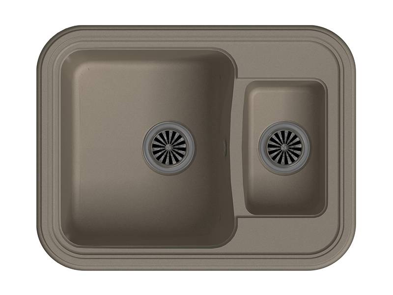 Мойка Antik 60K Темно-бежевый 660х510х200мм прямоугольный 1,5 чаши Ewigstein A-60K 