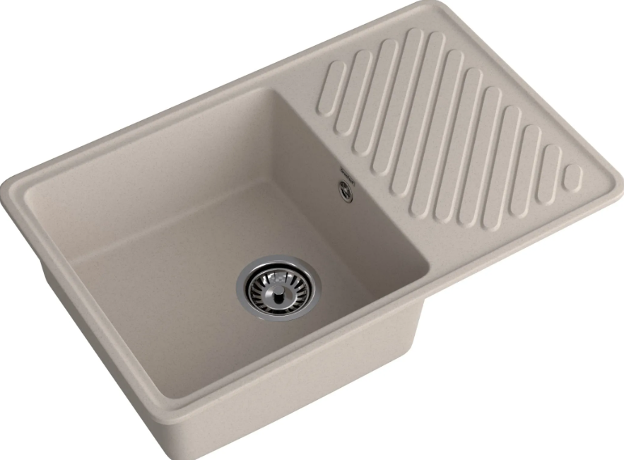 Мойка QUARZ - Песочный 860х480х180мм прямоугольный 1 чаша БЕЗ СИФОНА GranFest GF-ZL-52 