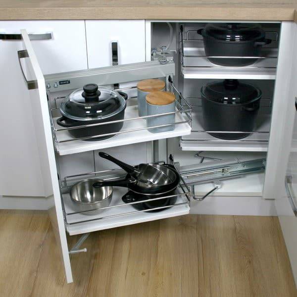 Магический уголок 900 мм бок. крепл. левое Хром/белая WE30.0007.08.374 REJS 