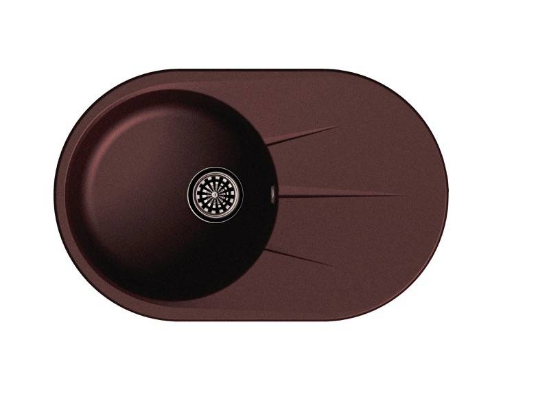 Мойка Rund 50F Шоколад 750х480х200мм овальный 1 чаша Ewigstein 50F 