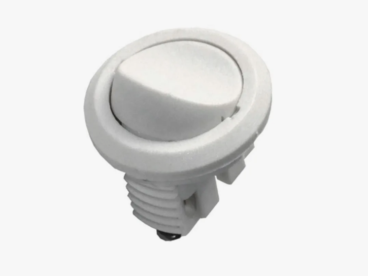 Выключатель кноп. врезной Вкл-Выкл белый 100-240V / 250W  Россия 