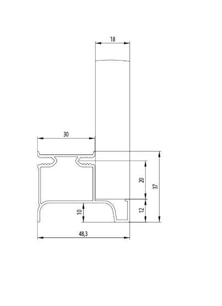  Ручка профильная  L-обр. вертикальная для 18мм 4500мм Золото Крац. (Brash) Металл Aristo