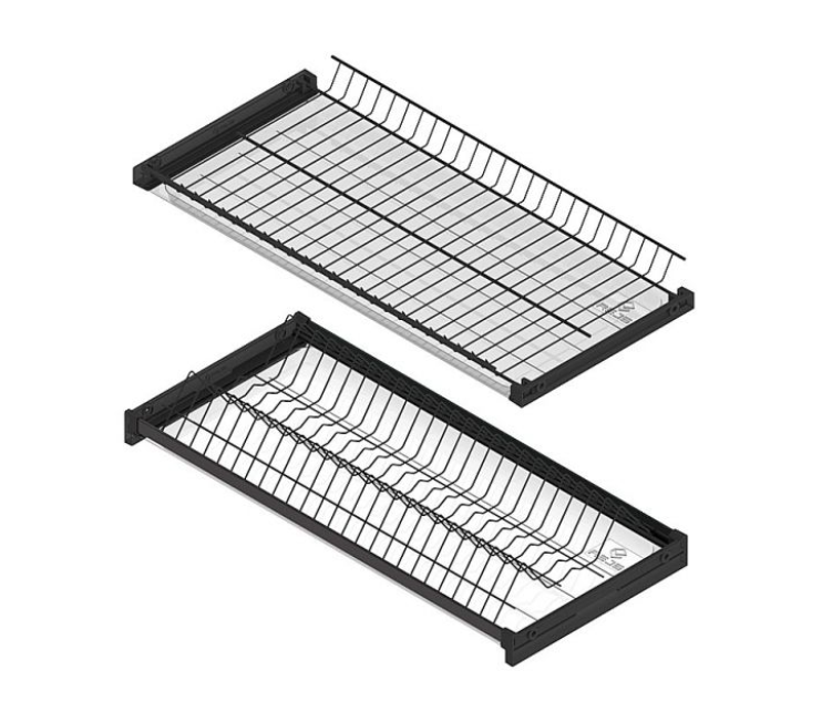 Сушка для посуды двухуровневая 800 мм Вариант 3 лак Черный REJS 