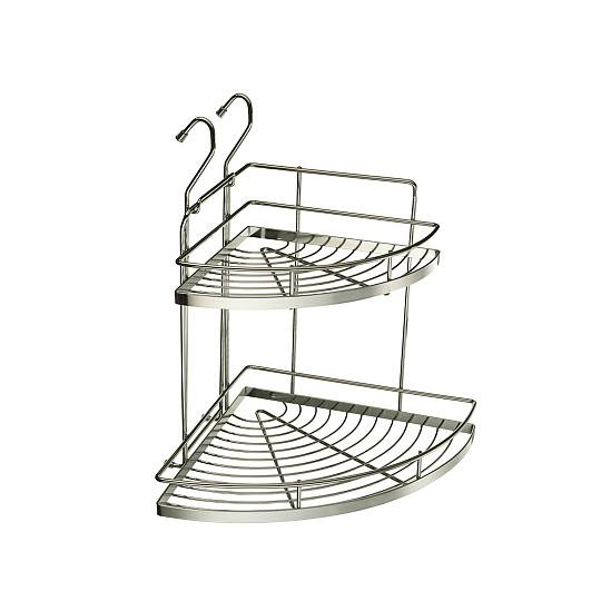 Полка двухярусная угловая большая "Mix" 320х350х440 мм хром YJ-G209 Lemax