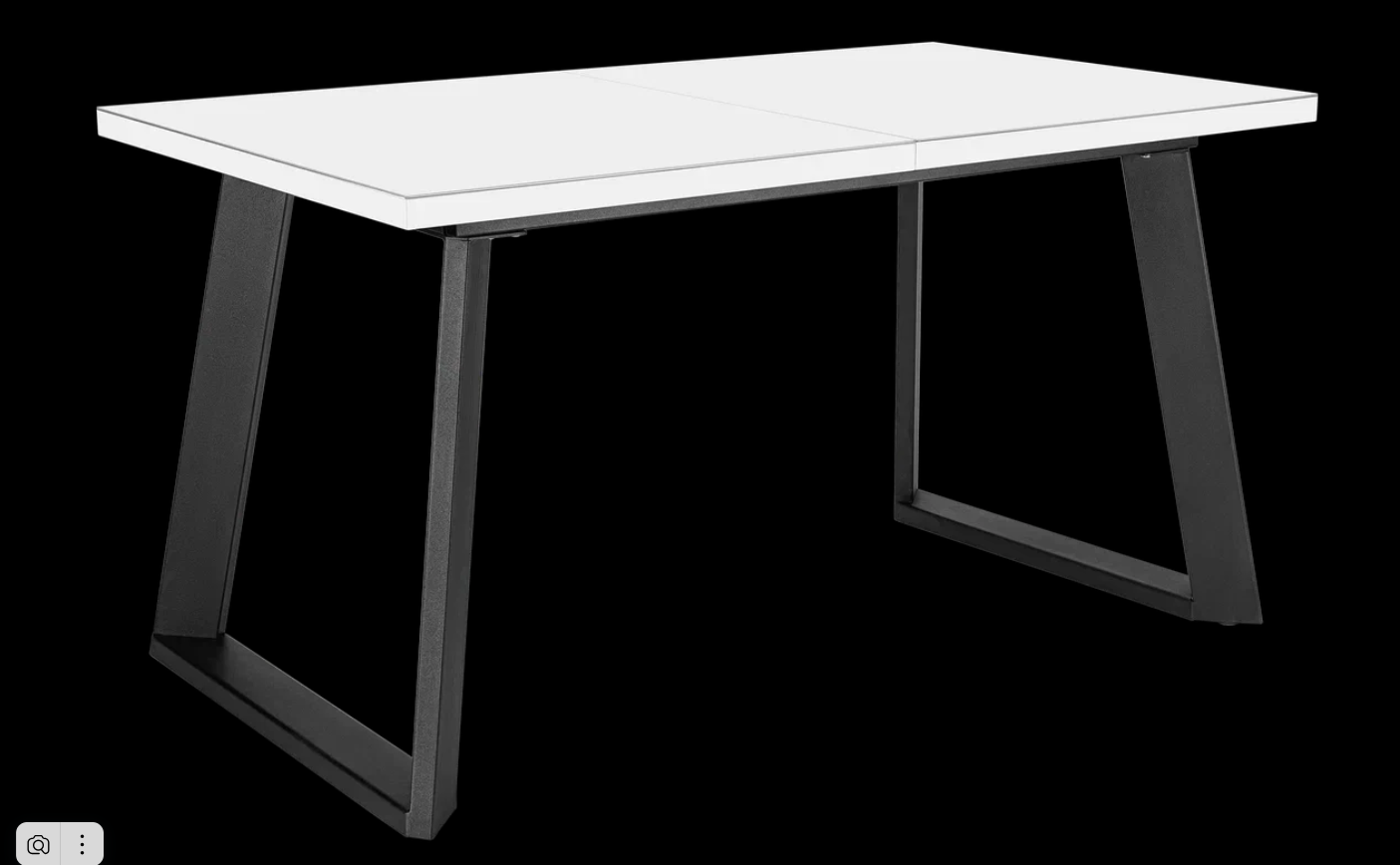 Стол Глайсен 160 раздвижной ЛДСП/стекло 1600(2000)х900х750 мм Бетон/Черный