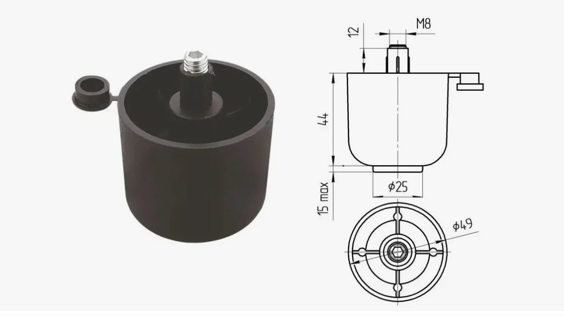 Опора 45 мм (50х44) черный 