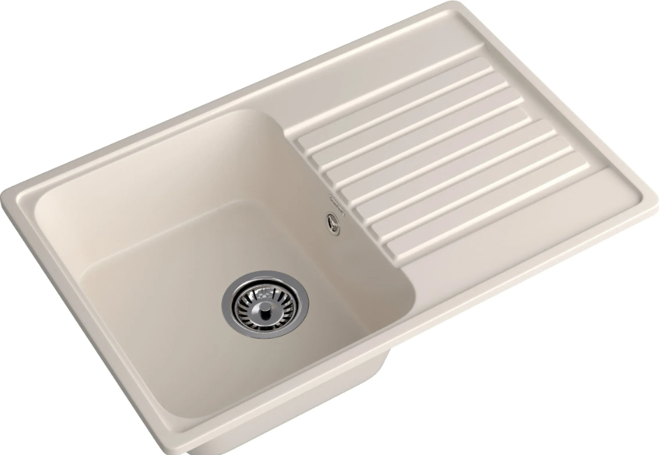 Мойка QUARZ - Белый 740х480х180мм прямоугольный 1 чаша БЕЗ СИФОНА GranFest GF-Z78 
